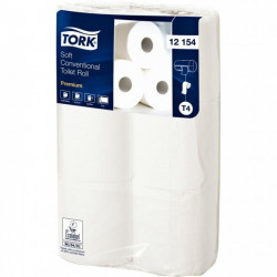 PAPIER HYGIÉNIQUE *PQT6RLX*198F 2 PLIS 9,5 x 11,5 CM PREMIUM ECOLABEL TORK (12154) GAUFFRAGE FLEUR D 'ORANGER TOILETTE