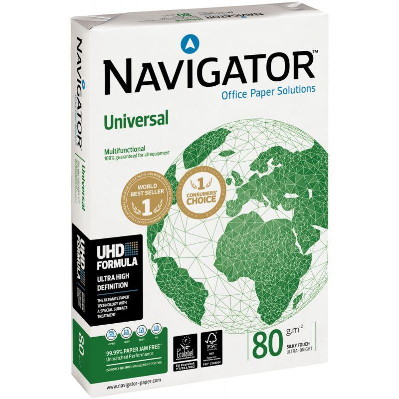 PAPIER **R500F** A4 80G BLANC   NAVIGATOR CIE169 ECOLABEL FSC DONT ECOFOLIO 0.13CTS