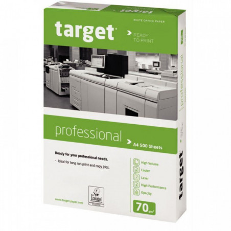 PAPIER**R500F** BLANC 70G TARGET PROFESSIONAL A4 FSC/ECOLABEL/FAB EUROPE DONT ECOFOLIO 0.13CTS