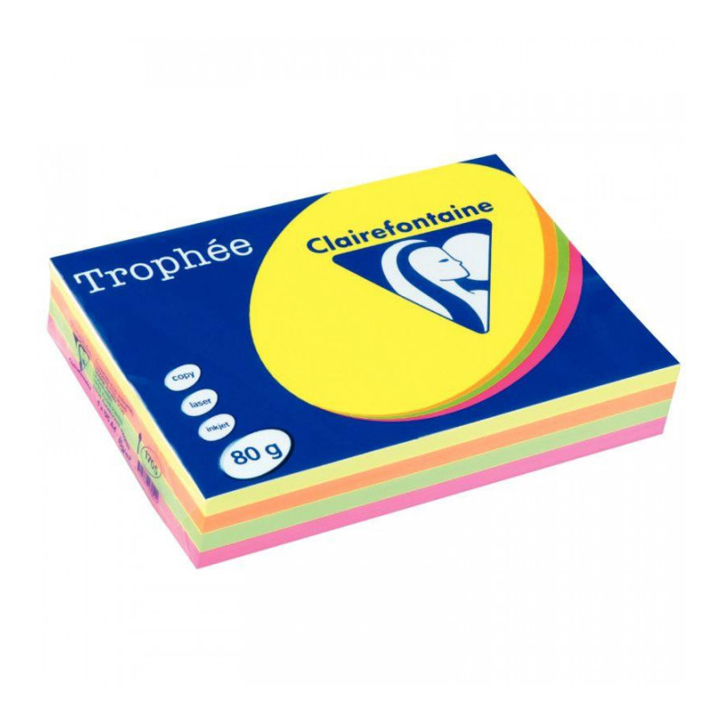 PAPIER REPRO A4 PANACHE FLUO 80G RTE 500  CLAIRALFA 1705SC