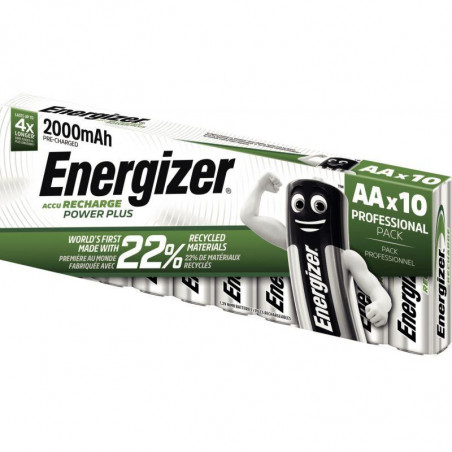 PAQUET 10 PILES RECHARGEABLES ACCU ENERGIZER AA 2000 MAH