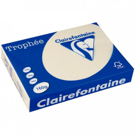 PAQUET 250 FEUILLES PAPIER 160G A4 IVOIRE TROPHEE 1101C CLAIREFONTAINE