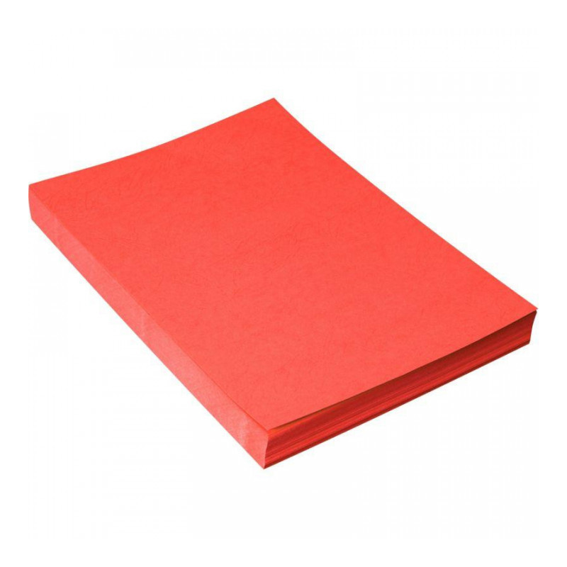 PAQUET DE 100 COUVERTURES GRAIN CUIR BRILLANT ROUGE