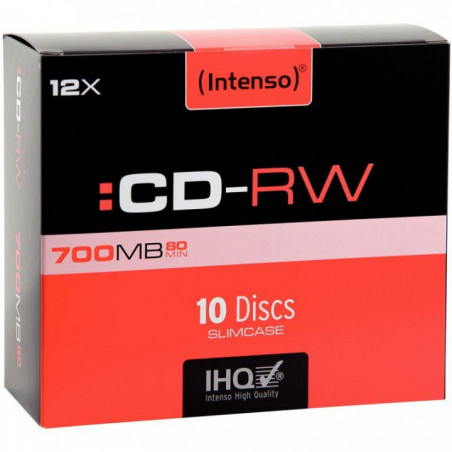 PAQUET DE 10 CD-RW HIGH SPEED INTENSO 700 MO