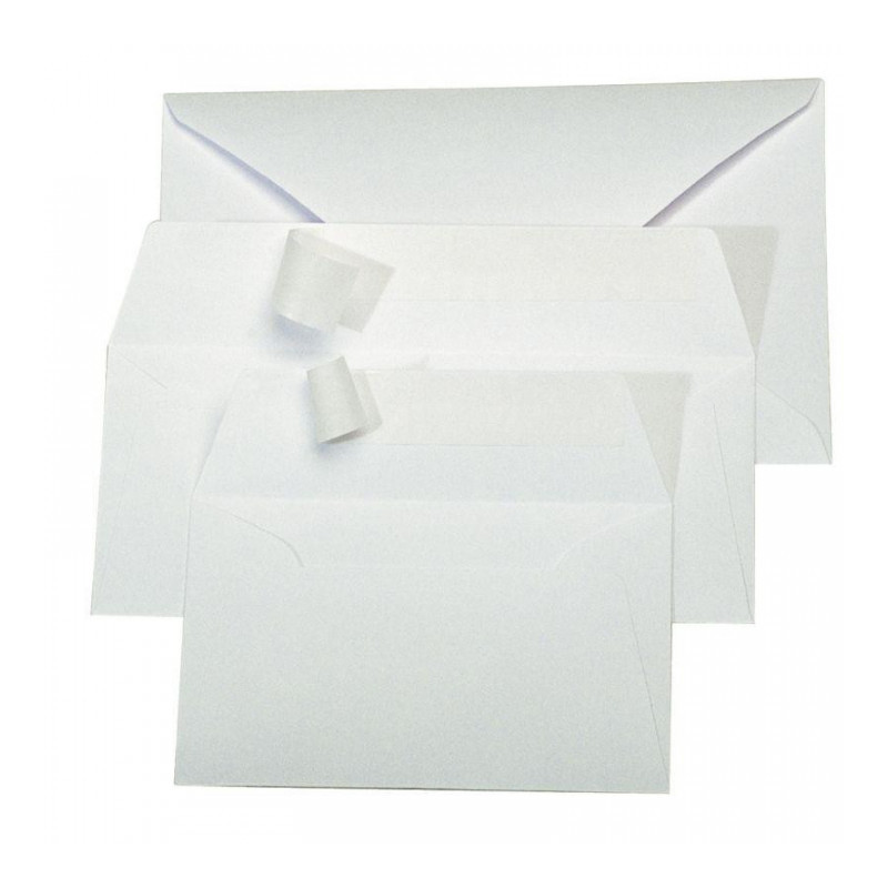 PAQUET DE 20 ENVELOPPES POLLEN CLAIREFONTAINE FORMAT 110X220MM 120G BLANC