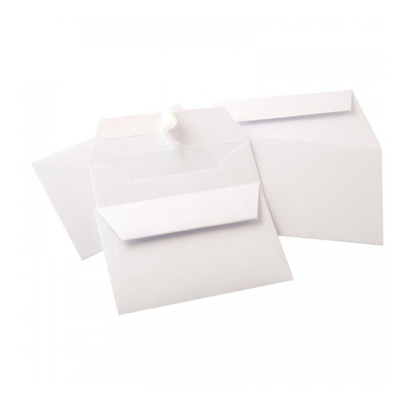 PAQUET DE 20 ENVELOPPES POLLEN CLAIREFONTAINE FORMAT 114X162MM 120G BLANC