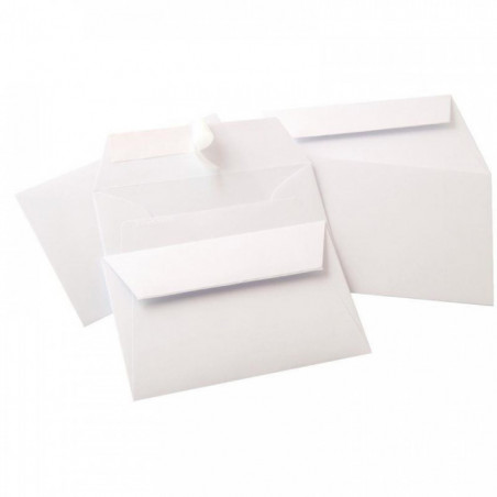 PAQUET DE 20 ENVELOPPES POLLEN CLAIREFONTAINE FORMAT 114X162MM 120G BLANC