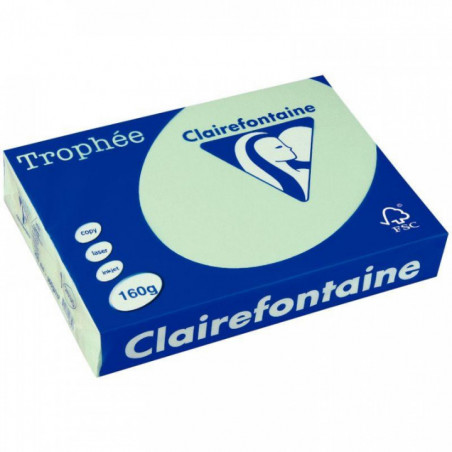 PAQUET DE 250 FEUILLES DE PAPIER 160G DE FORMAT A3 VERT TROPHEE CLAIREFONTAINE