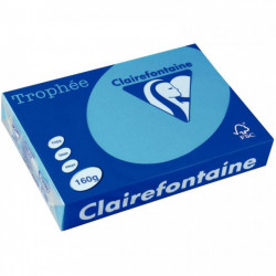 PAQUET DE 250 FEUILLES DE PAPIER 160G DE FORMAT A4 BLEU TURQUOISE TROPHEE CLAIRE