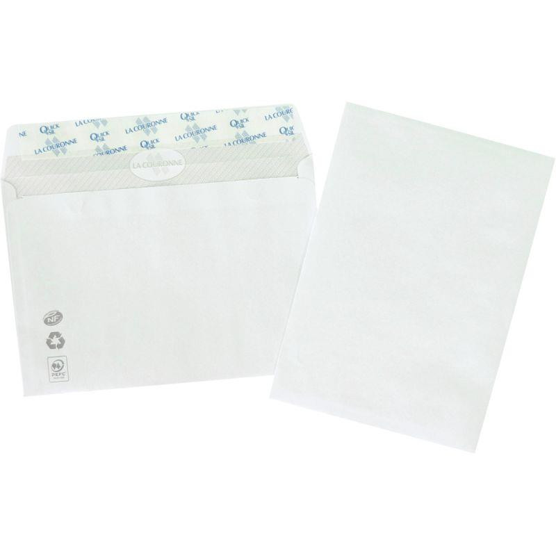 PAQUET DE 50 ENVELOPPES BLANCHES C6 114X162 80G/M² BANDE DE PROTECTION