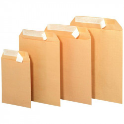 PAQUET DE 50 POCHETTES KRAFT C4 229X324 90G/M² BANDE DE PROTECTION