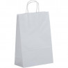 PAQUET DE 50 SACS KRAFT BLANC 22+10X31CM AVEC POIGNÉES TORSADÉES 90GR