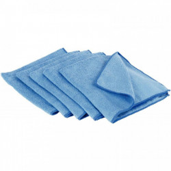 PAQUET DE 5 LAVETTES MICROFIBRES 40X36 TRICOTÉE BLEU