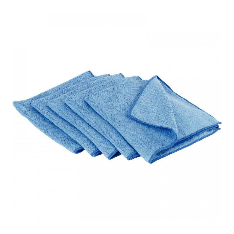 PAQUET DE 5 LAVETTES MICROFIBRES 40X36 TRICOTÉE BLEU