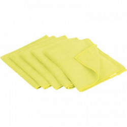 PAQUET DE 5 LAVETTES MICROFIBRES 40X36 TRICOTÉE JAUNE