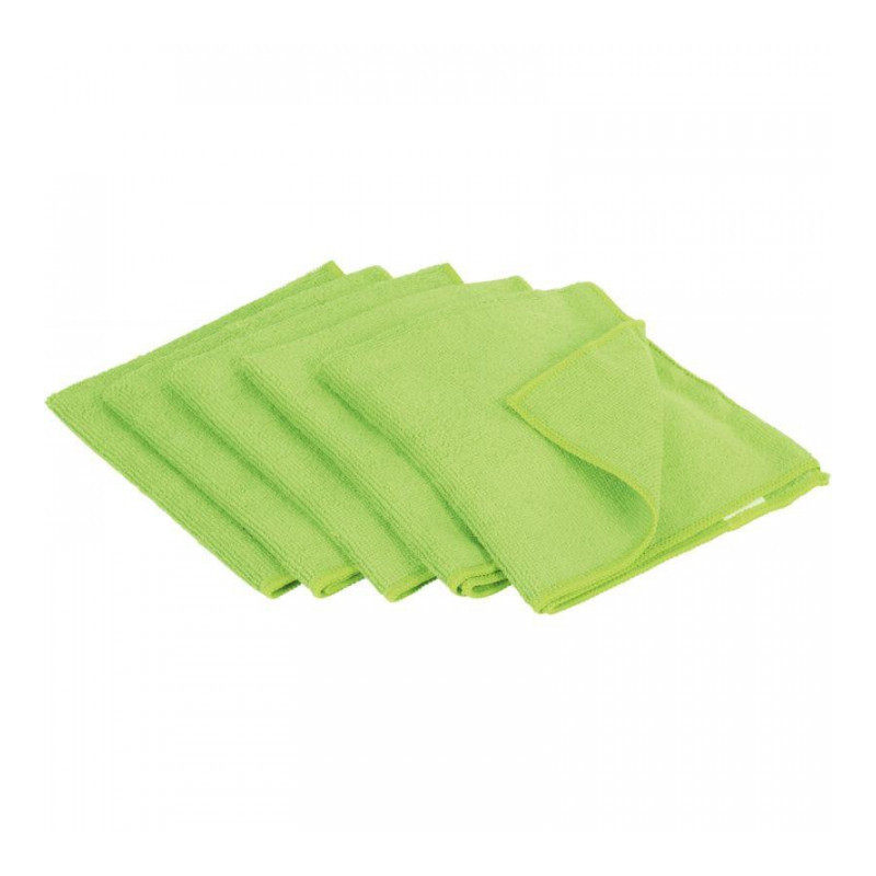 PAQUET DE 5 LAVETTES MICROFIBRES 40X36 TRICOTÉE VERT