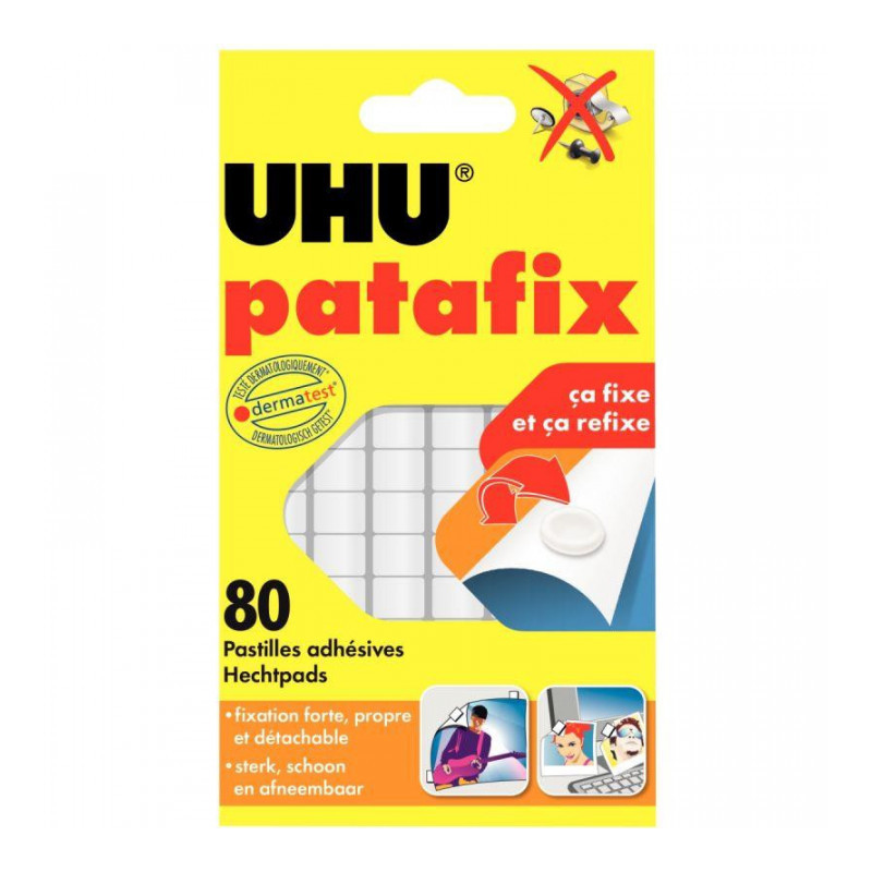 PASTILLES ADHESIVES PATAFIX BLANC bte80 UHU 42620