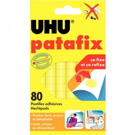 PASTILLES ADHESIVES PATAFIX JAUNE bte80 UHU 50140