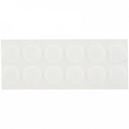 PASTILLES VELCRO *PQT48 (24 males+24 femelles) * SUPER ADHÉSIF BLANC DIA 20 MM