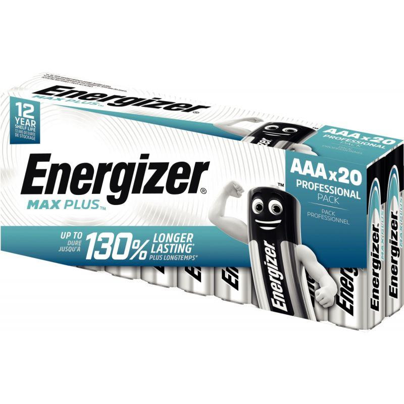 PILES AAA LR03 1,5V PQT20  ENERGIZER MAX PLUS ALACALINE QUI DURE LE PLUS LONGTEMPS