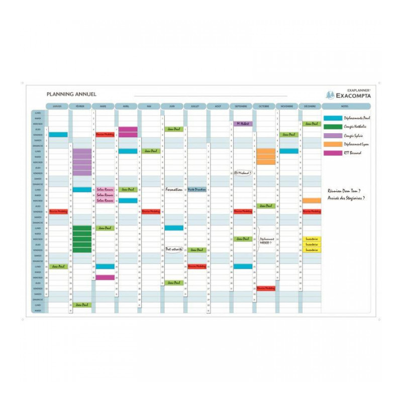 PLANNING MAGNÉTIQUE ANNUEL 59X90CM + ACCESSOIRES