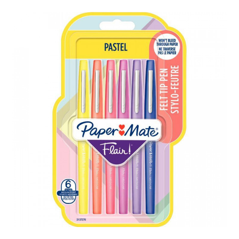 POCH 6 FEUTRES FLAIR PASTEL