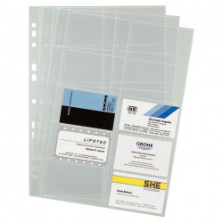 POCHETTE PERFOREES CARTES DE VISITES FORMAT A4  PQT 10 DURABLE 2389-19