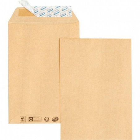 POCHETTES KRAFT *bte de 500* C5 162X229 90G/M² BANDE DE PROTECTION NF