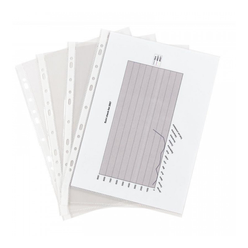 POCHETTES PERFOREES LISSE  A4 7,5/100  PQT 100