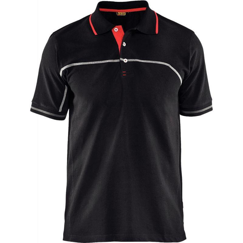 POLO BICOLORE NOIR/ROUGE TAILLE 2XL