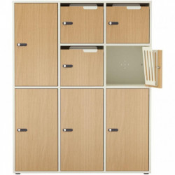 PORTE MÉLAMINÉE AVEC FENTE COURRIER 1 CASE FAB FR POUR MEUBLE DE RANGEMENT MELAMINE CHÊNE CLAIR GAR 5ANS