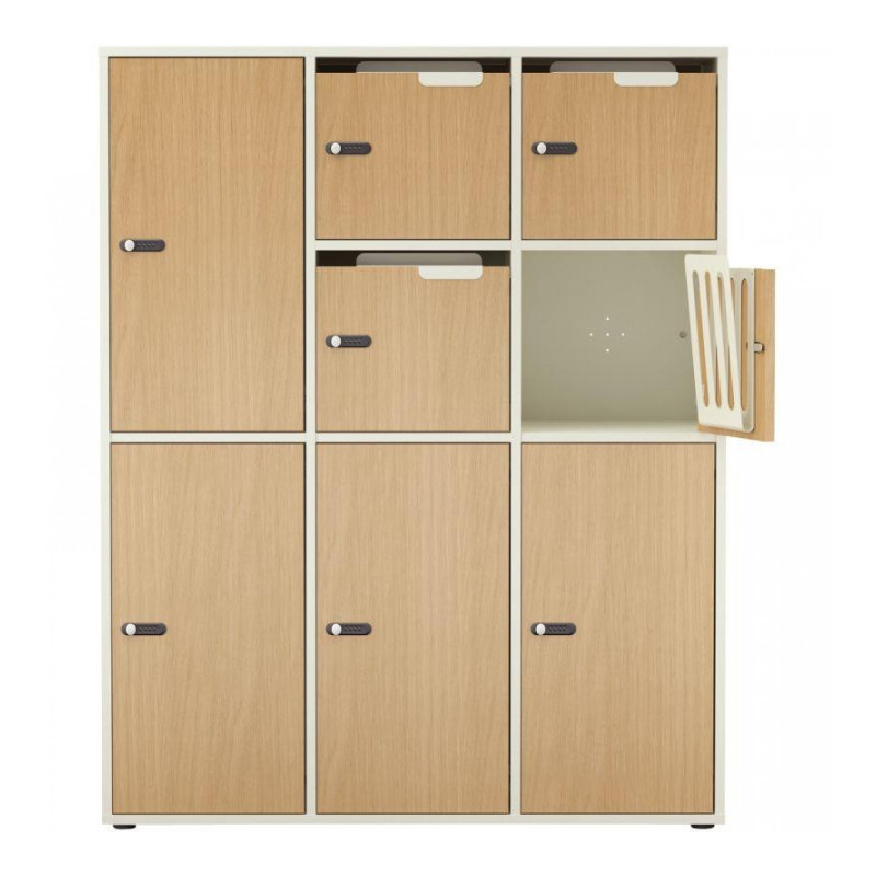 PORTE MÉLAMINÉE AVEC FENTE COURRIER 1 CASE FAB FR POUR MEUBLE DE RANGEMENT MELAMINE CHÊNE CLAIR GAR 5ANS