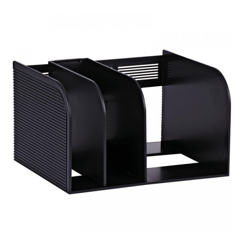 PORTE-REVUES NOIR 3 COMPARTIMENTS OPTIMO 30X18X25CM