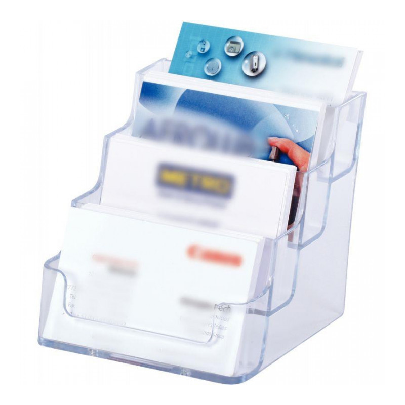 PORTE TRANSPARENT CARTES DE VISITE 4 CASES