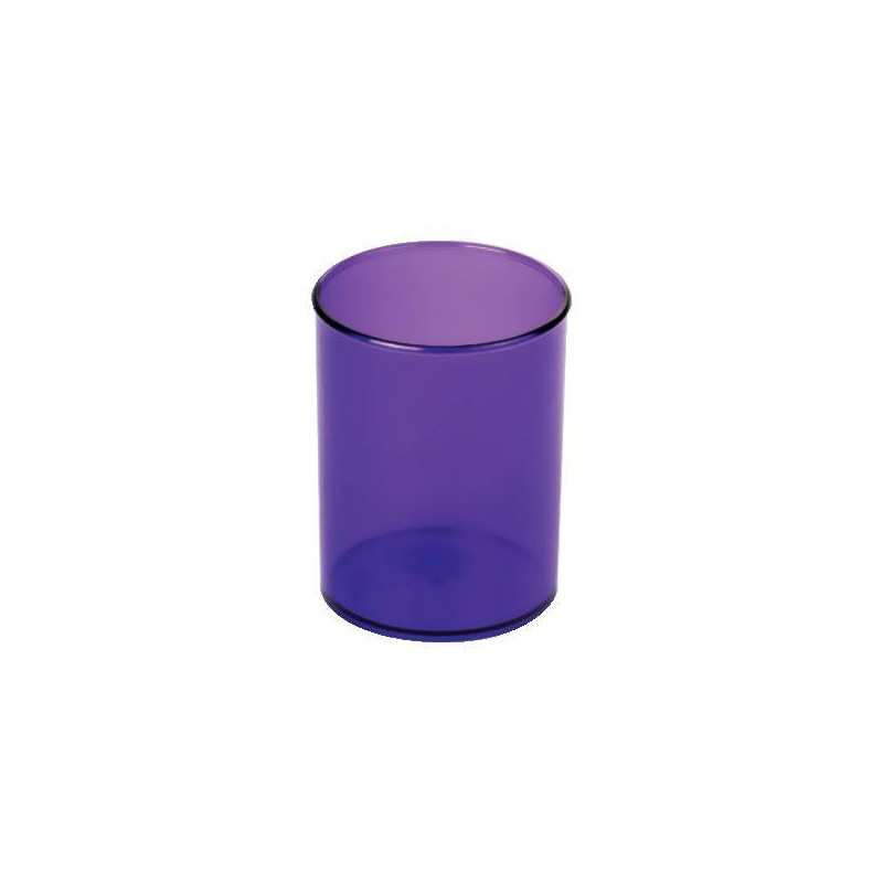 POT LILAS TRANSPARENT À CRAYONS ROND D7CM