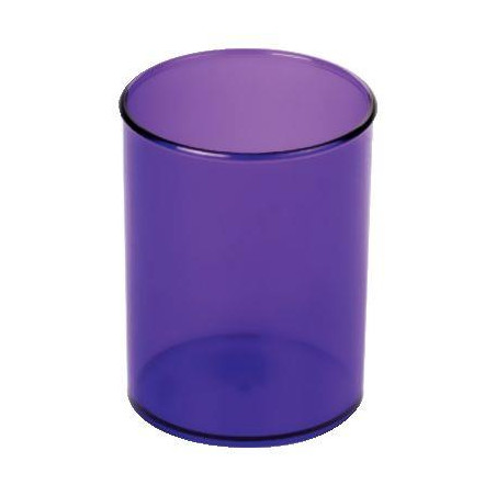 POT LILAS TRANSPARENT À CRAYONS ROND D7CM