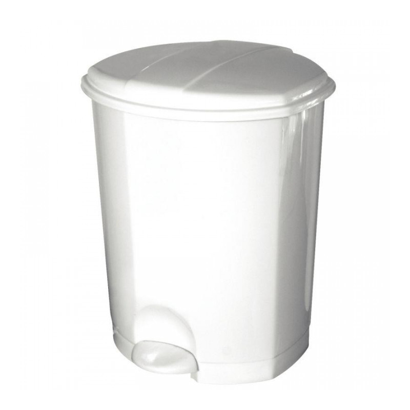 POUBELLE PÉDALE PLASTIQUE BLANC 18 LITRES