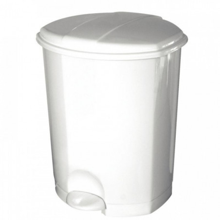 POUBELLE PÉDALE PLASTIQUE BLANC 18 LITRES