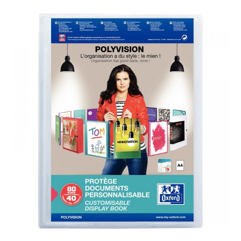 PROTEGE DOCUMENTS 80 VUES OUVERTURE EN ANGLE POLYVISION INCOLORE ELBA 100206232