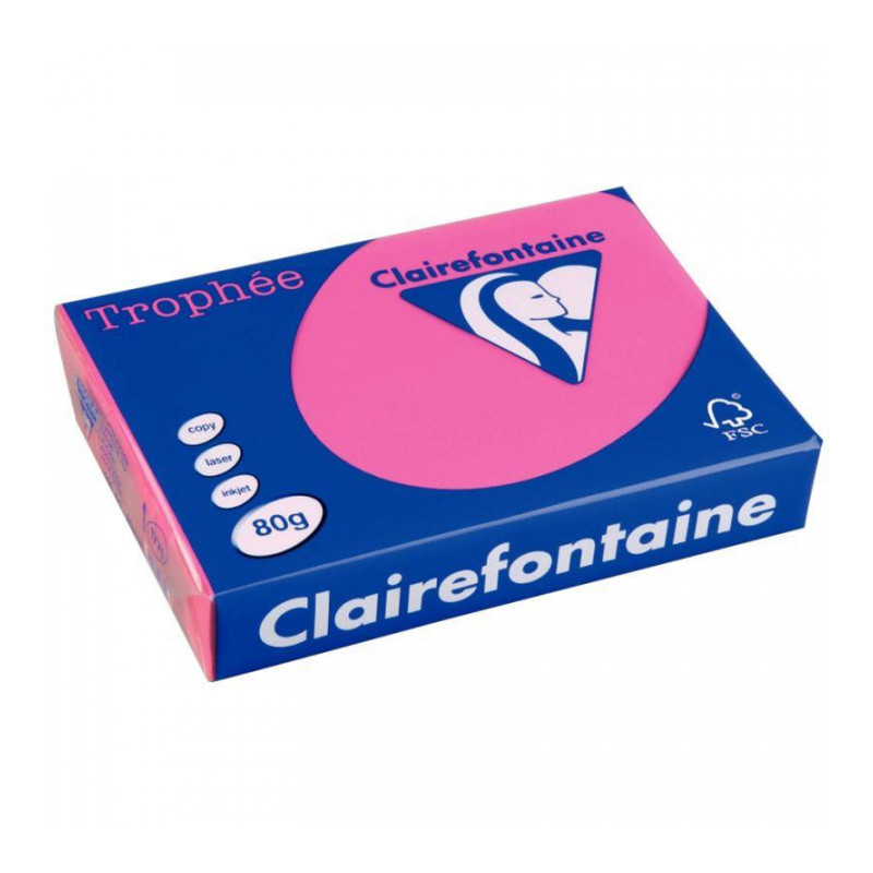 RAME DE 500 FEUILLES DE PAPIER 80G DE FORMAT A3 FUCHSIA TROPHEE CLAIREFONTAINE