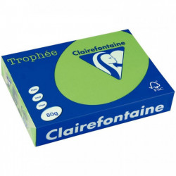 RAME DE 500 FEUILLES DE PAPIER 80G DE FORMAT A3 VERT MENTHE TROPHEE CLAIREFONTAI