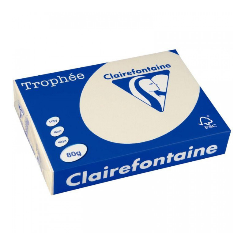 RAMETTE DE 500 FEUILLES DE PAPIER 80G DE FORMAT A3 IVOIRE TROPHEE CLAIREFONTAINE