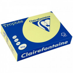 RAMETTE DE 500 FEUILLES DE PAPIER 80G DE FORMAT A4 JONQUILLE TROPHEE CLAIREFONTA