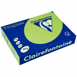 RAMETTE DE 500 FEUILLES DE PAPIER 80G DE FORMAT A4 VERT FLUO TROPHEE CLAIREFONTA