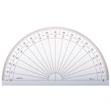 RAPPORTEUR 1/2 CERCLE 15 CM, 180°, GRADUÉ EN DEGRÉS