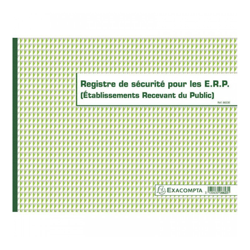 REGISTRE DE SÉCURITÉ POUR LES ERP (ÉTABLISSEMENTS RECEVANT DU PUBLIC)