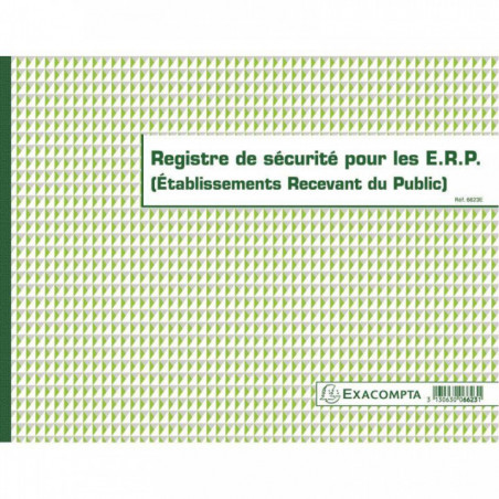 REGISTRE DE SÉCURITÉ POUR LES ERP (ÉTABLISSEMENTS RECEVANT DU PUBLIC)