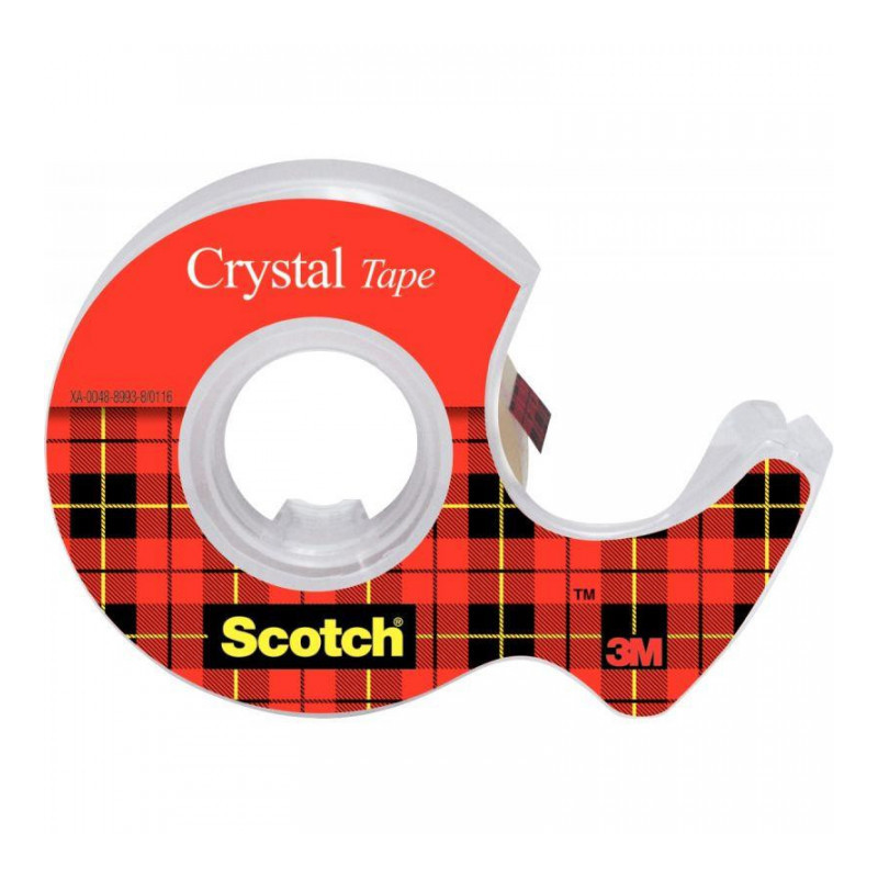 ROULEAU SCOTCH CRYSTAL TRANSPARENT 19 MM X 7,5 M AVEC DÉVIDOIR