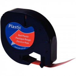 RUBAN LETRATAG PLASTIQUE 91203 S0721630  12MMx4M NOIR/ROUGE DYMO S0721630