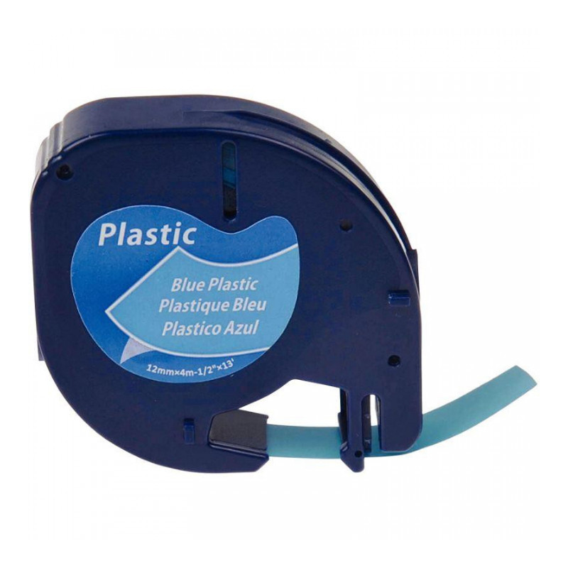 RUBAN LETRATAG PLASTIQUE 91205 S0721650 12MMX4M NOIR/BLEU DYMO S0721650